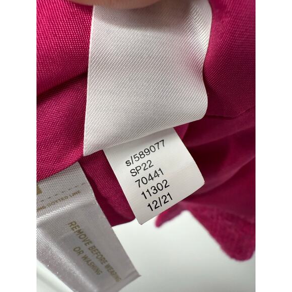 NWOT Ann Taylor Fuchsia Pink Tweed Blazer Jacket Size 12 Textured Workwear - Picture 13 of 14